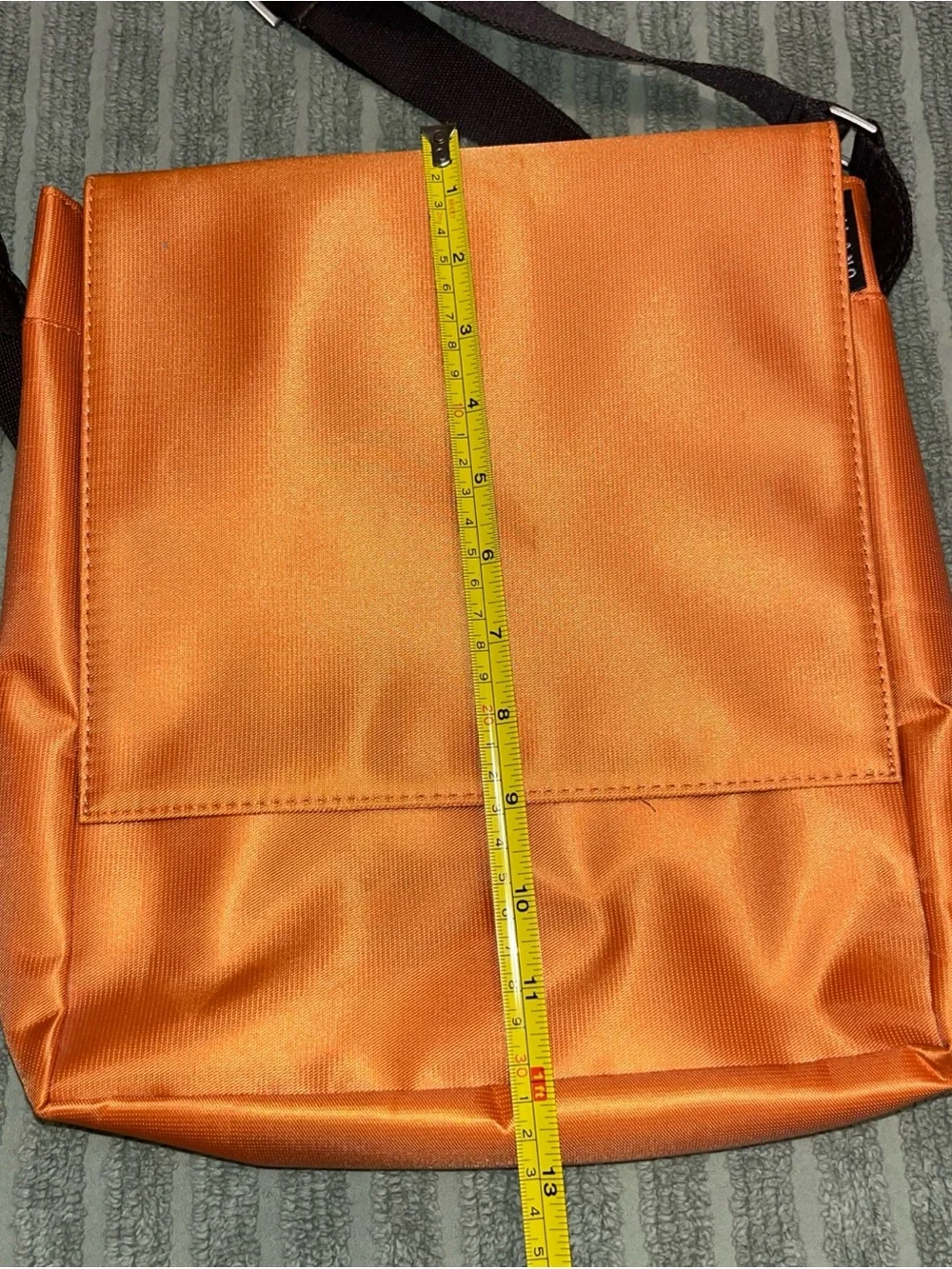 Milano Orange Messenger Crossbody Bag with Dark brown Strap